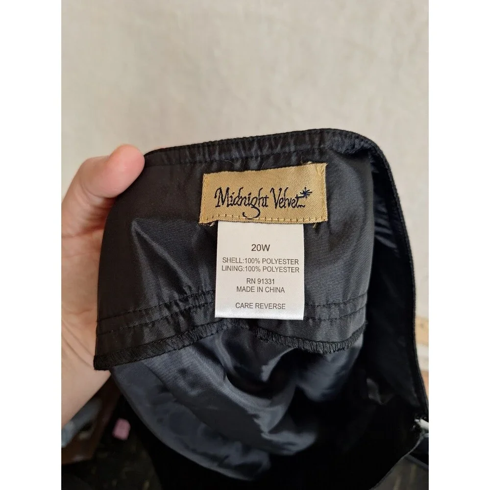 Y2K Midnight Velvet Skirt Slip Womens 20W Layered Fairy Whimsigoth Tulle Black